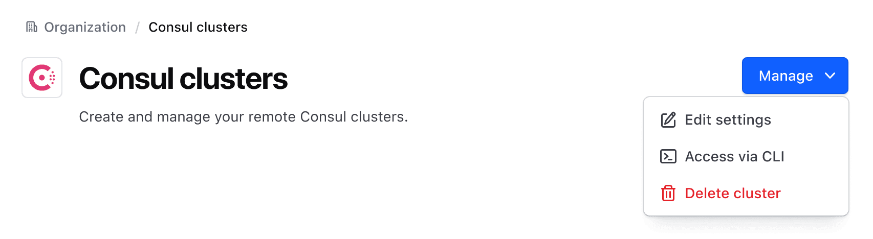 Page Header primary dropdown